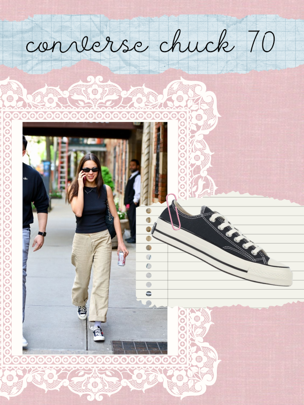 Olivia Rodrigo Tênis Converse Chuck 70 Ox Vintage Preto Branco