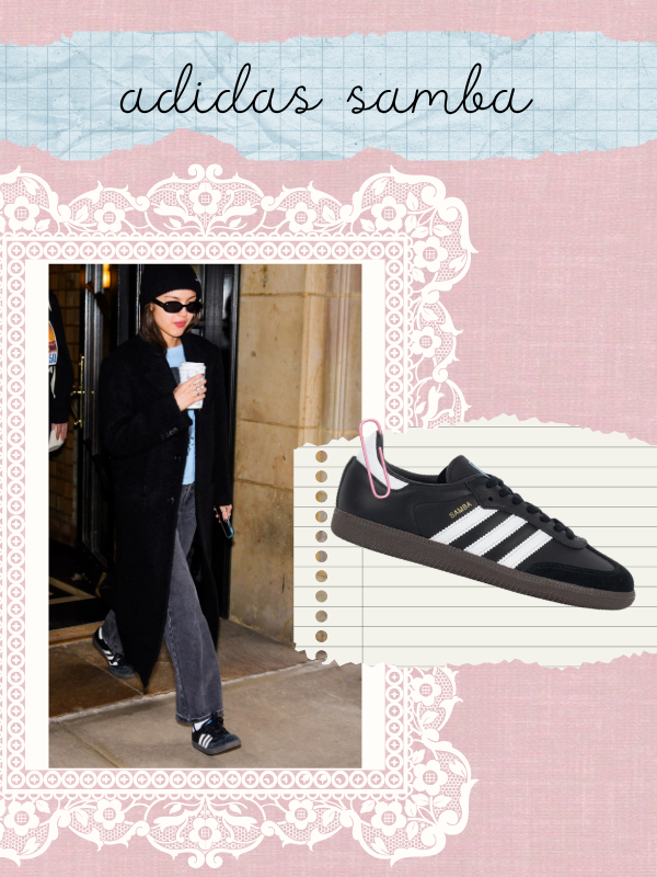 Olivia Rodrigo Tênis adidas Samba OG Core Black White